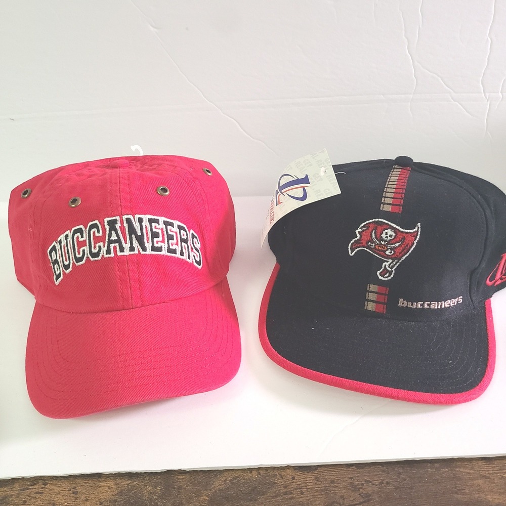 Vintage NFL Tampa Bay Buccaneers Hats Drew Pearson Logo Athletic Strapback Lot 2